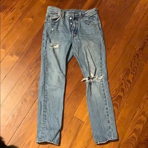 Levi’s 501 high waisted destroyed Skinny jeans